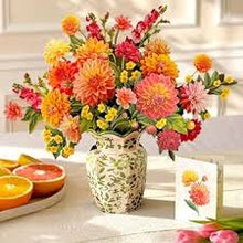 Load image into Gallery viewer, Dahlia Sunrise Pop-Up Bouquet Card