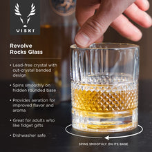 Load image into Gallery viewer, Revolve Crystal Spinning Scotch Rocks Glass