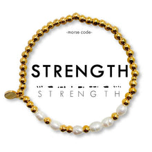 Load image into Gallery viewer, Morse Code Waterproof Beaded Bracelet | STRENGTH