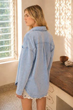 Load image into Gallery viewer, Acid Wash Button Down Knit Shacket