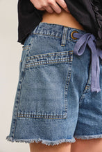 Load image into Gallery viewer, Moxie Tied Denim Shorts
