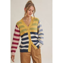 Load image into Gallery viewer, Playful Stripe Button Down Cardigan