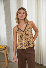 Load image into Gallery viewer, Leopard Lace Trim Tank