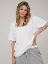 Load image into Gallery viewer, Washed Raw Edge V-Neck Tee