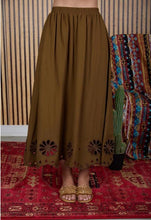 Load image into Gallery viewer, Floral Eyelet Midi Skirt