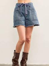 Load image into Gallery viewer, Moxie Tied Denim Shorts