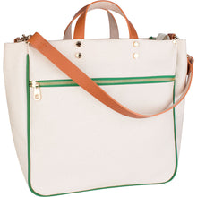 Load image into Gallery viewer, "Codie" Grass Canvas Tote with Leather Accents