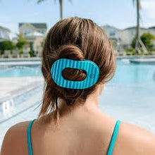 Load image into Gallery viewer, Large Round Flat Hair Clip - Splash Zone
