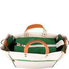Load image into Gallery viewer, "Codie" Grass Canvas Tote with Leather Accents