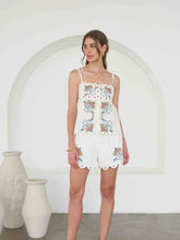 Load image into Gallery viewer, Ella Embroidered Floral Scallop Shorts