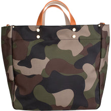 Load image into Gallery viewer, "Codie" Camo Nylon Tote with Leather Accents