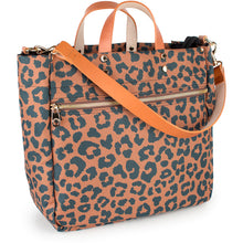 Load image into Gallery viewer, "Codie" Leopard Nylon Tote with Leather Accents