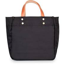 Load image into Gallery viewer, "Joey" Black Nylon Tote with Leather Accents