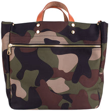 Load image into Gallery viewer, &quot;Codie&quot; Camo Nylon Tote with Leather Accents
