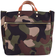 Load image into Gallery viewer, "Codie" Camo Nylon Tote with Leather Accents