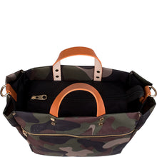 Load image into Gallery viewer, "Codie" Camo Nylon Tote with Leather Accents