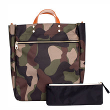 Load image into Gallery viewer, "Parker" Camo Nylon Tote with Leather Accents