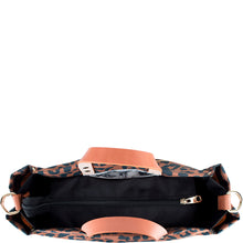 Load image into Gallery viewer, "Parker" Leopard Nylon Tote with Leather Accents
