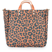 Load image into Gallery viewer, "Codie" Leopard Nylon Tote with Leather Accents