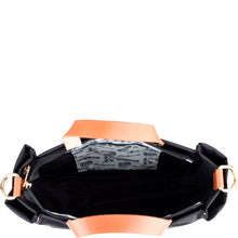 Load image into Gallery viewer, "Joey" Black Nylon Tote with Leather Accents