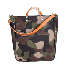 Load image into Gallery viewer, "Parker" Camo Nylon Tote with Leather Accents