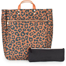 Load image into Gallery viewer, "Parker" Leopard Nylon Tote with Leather Accents