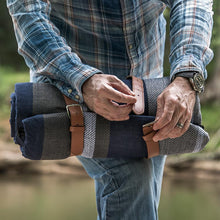 Load image into Gallery viewer, Blanket with Leather Tote Strap
