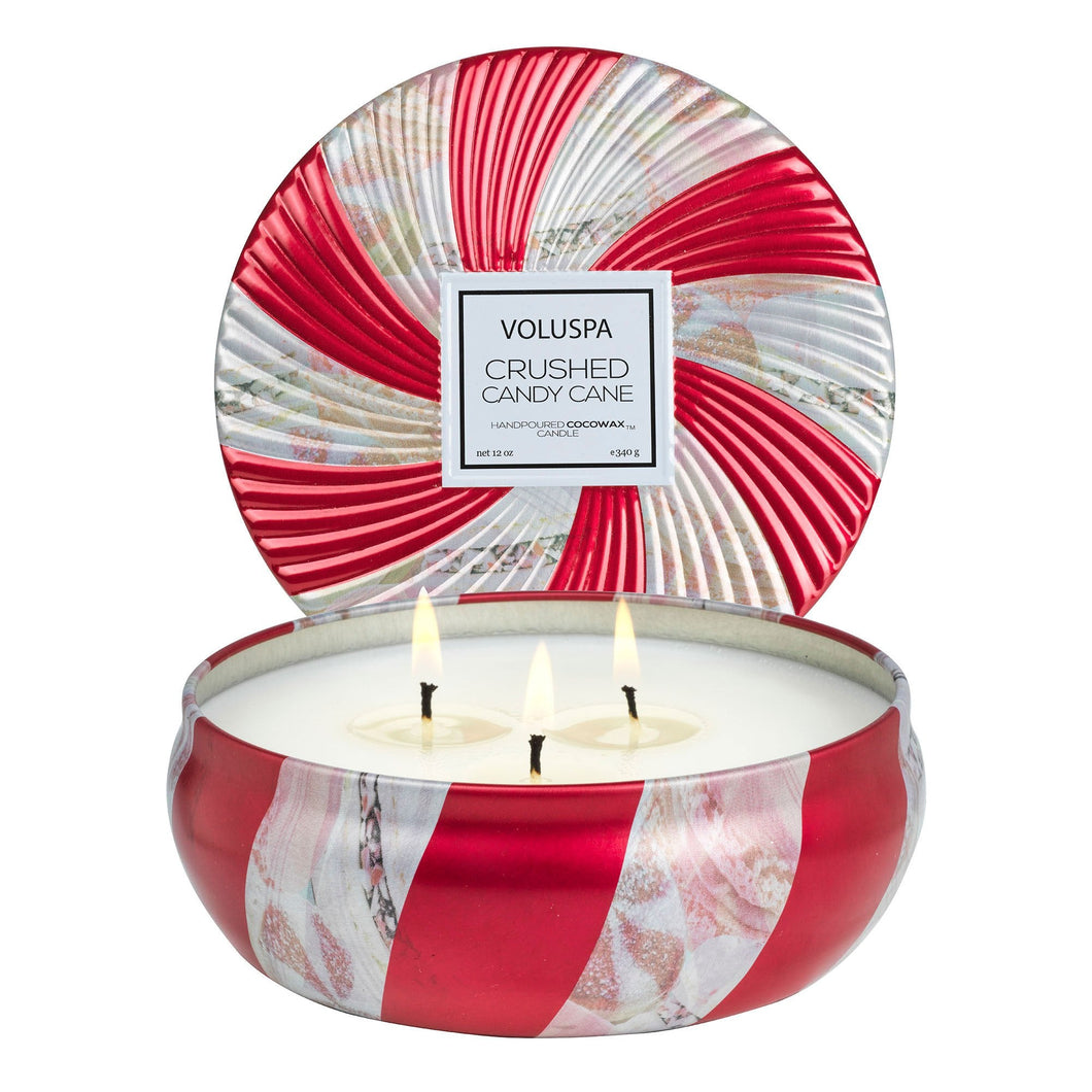 Crushed Candy Cane - 3 Wick Tin