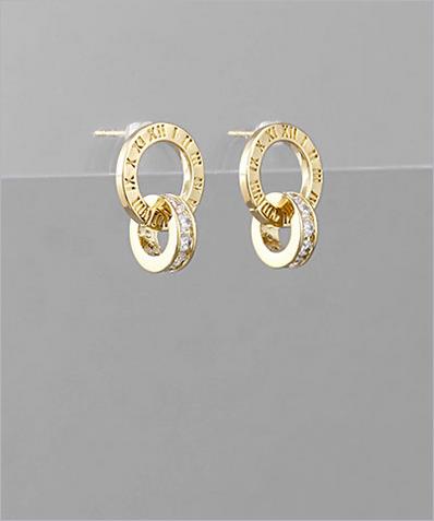 Roman Numeral Link Earrings