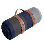 Blanket with Leather Tote Strap