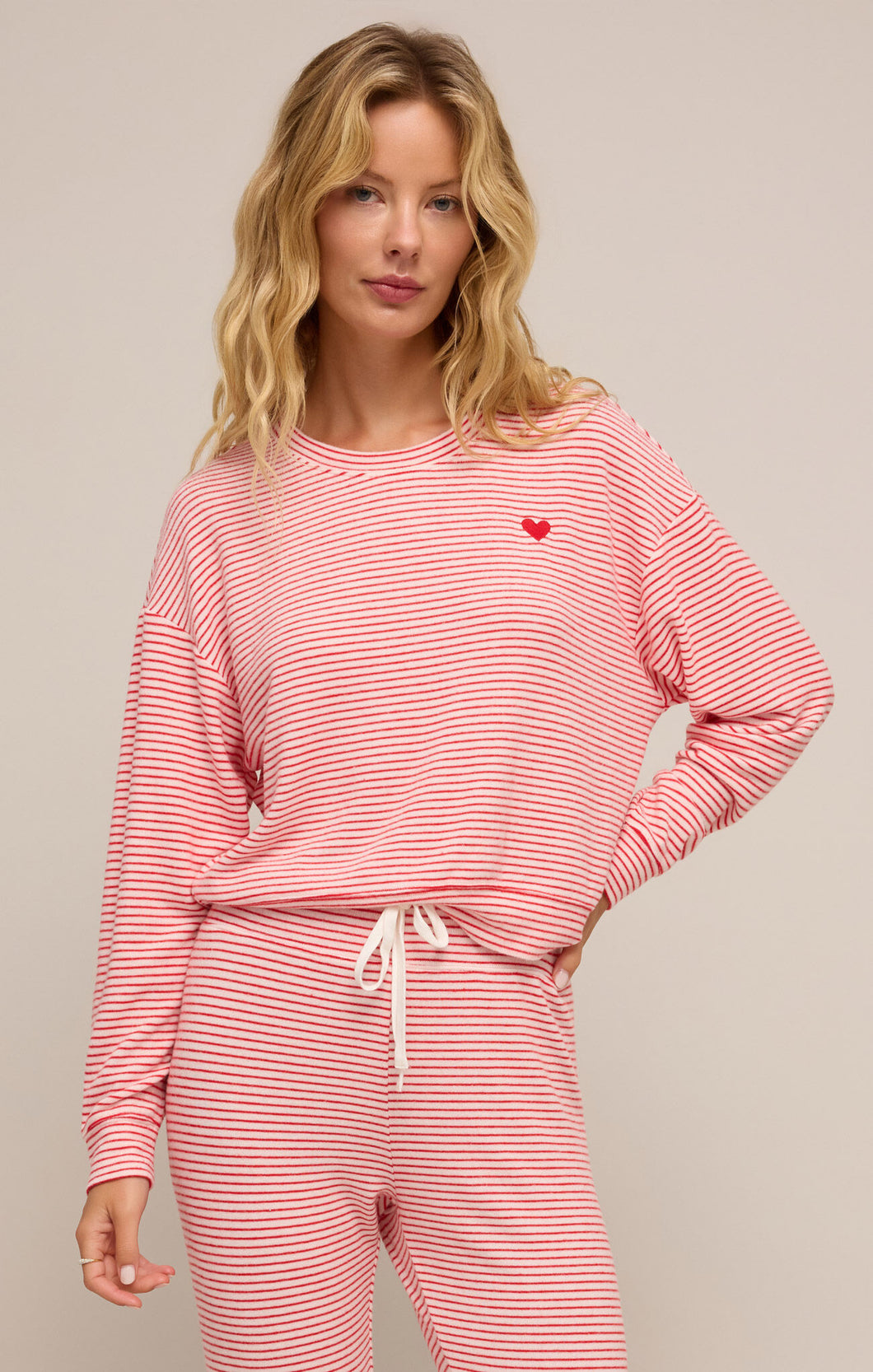 Bisous Stripe Long Sleeve Top Rendezvous