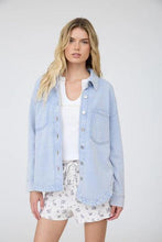 Load image into Gallery viewer, Acid Wash Button Down Knit Shacket
