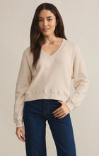 Load image into Gallery viewer, Avenue V-Neck Sweatshirt - Light Oatmeal Heather
