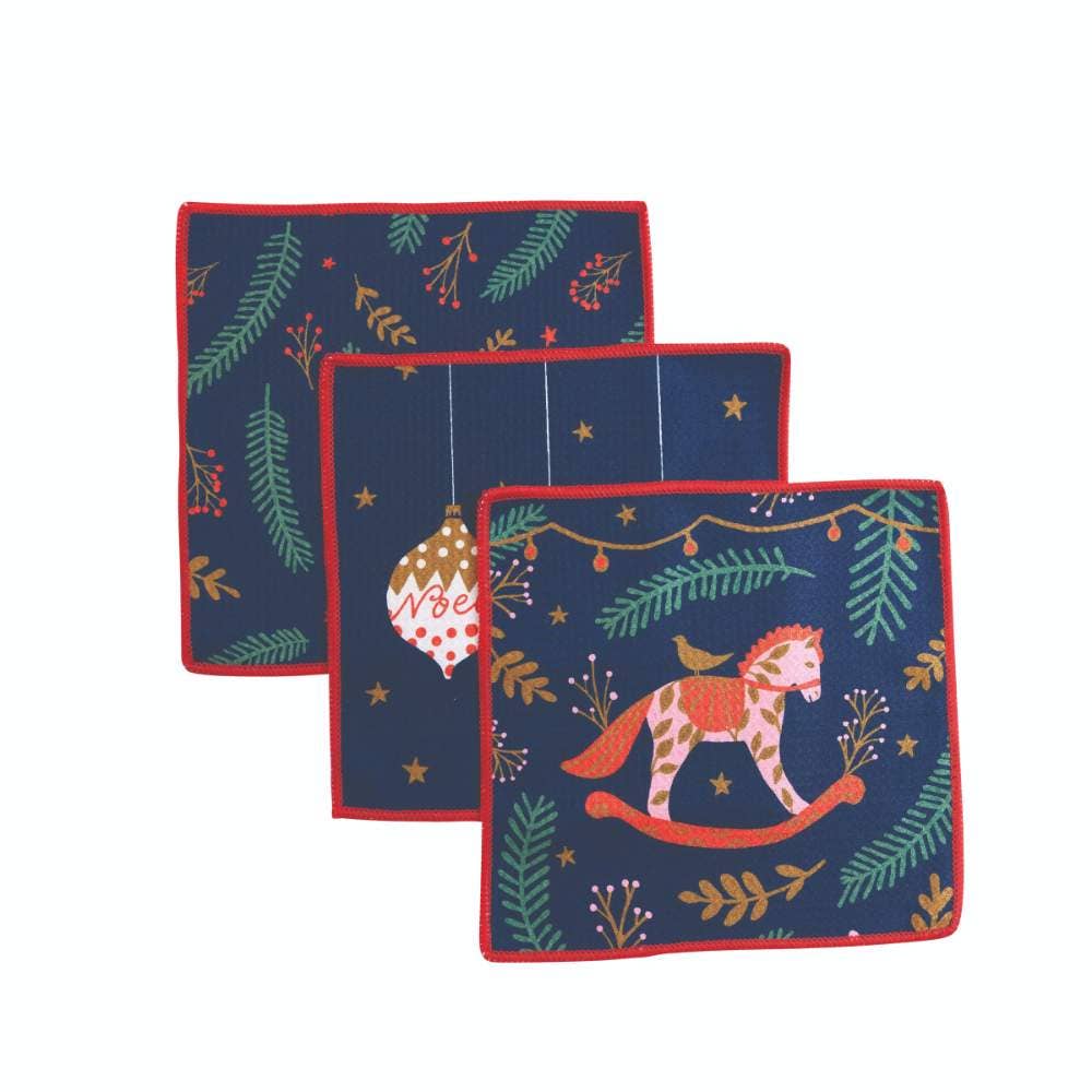 Holiday Horse Dish Cloths - Set of 3