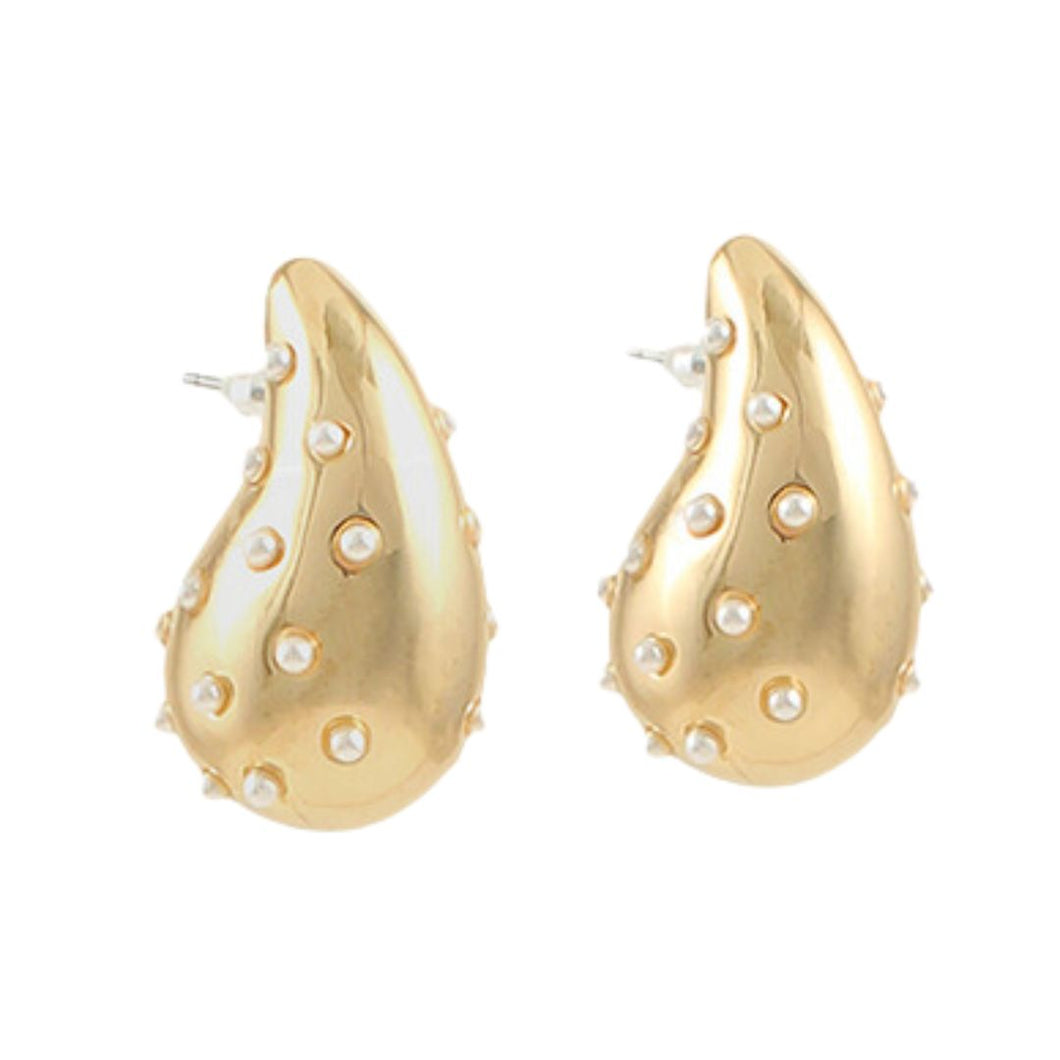 Dotted Puffy Teardrop Earrings