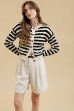 Load image into Gallery viewer, Stripe Crew Neck Knit Cardigan
