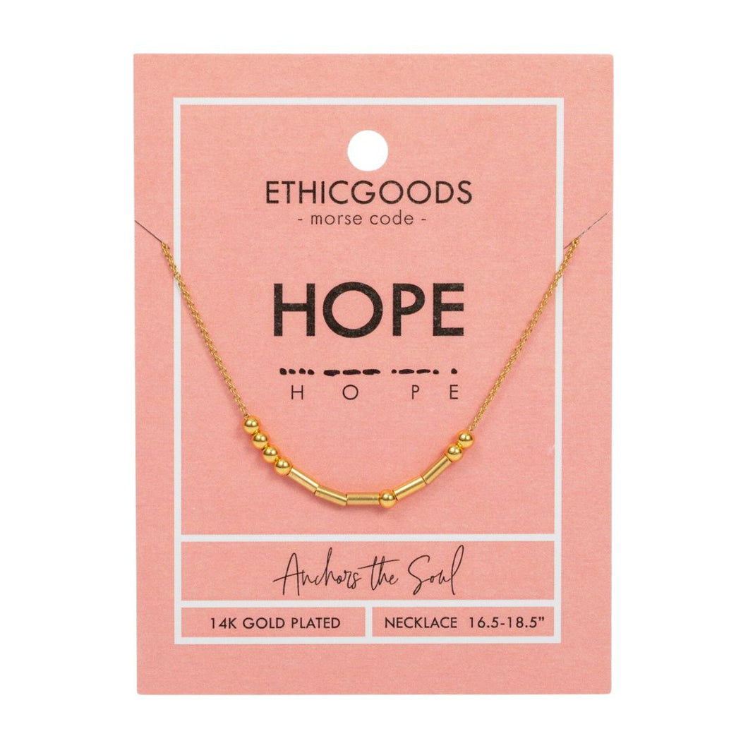 Gold Morse Code Necklace | Hope
