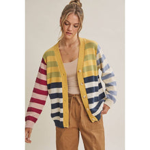 Load image into Gallery viewer, Playful Stripe Button Down Cardigan
