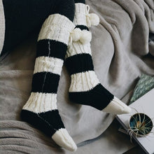 Load image into Gallery viewer, Knee High Striped Pom Pom Socks
