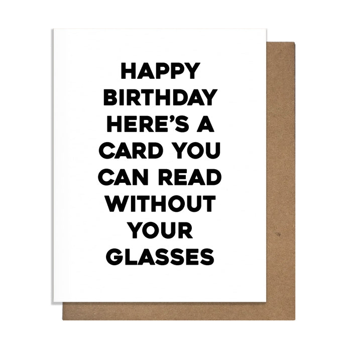 No Glasses Greeting Card