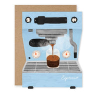 Espresso Machine - Die-Cut Greeting Card