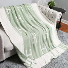 Load image into Gallery viewer, H Cozy Blanket Sage Green
