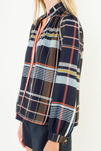 Load image into Gallery viewer, Navy Plaid Blouse
