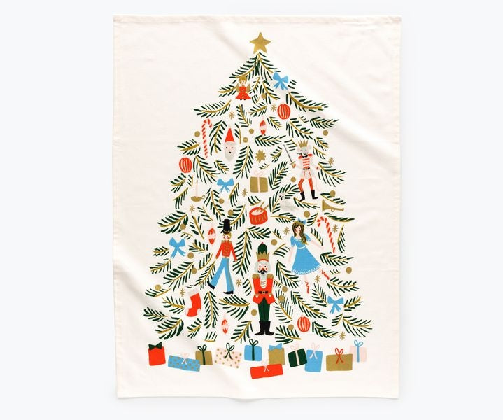 Christmas Tree & Nutcracker Tea Towel