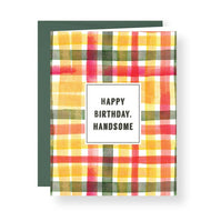 Happy Birthday Handsome Plaid Card