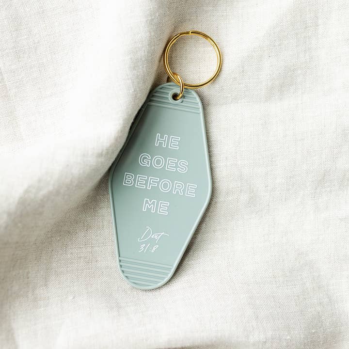 He Goes Before Me Hotel Keychain