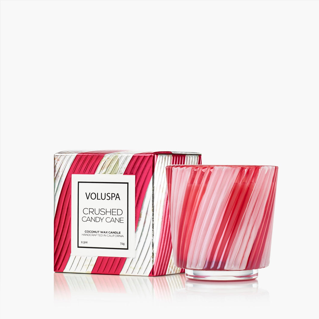 Crushed Candy Cane Boxed Pedestal Candle