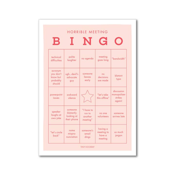 Horrible Meeting Bingo - Notepad