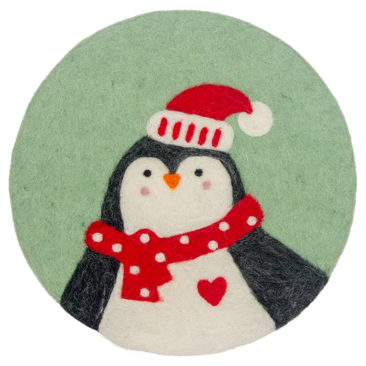 Penguin Felted Trivet