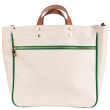Load image into Gallery viewer, &quot;Codie&quot; Grass Canvas Tote with Leather Accents
